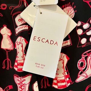 NWT ESCADA COUTURE SOPHISTICATED TWEED BOUCHE 4 PIECE RED SUIT